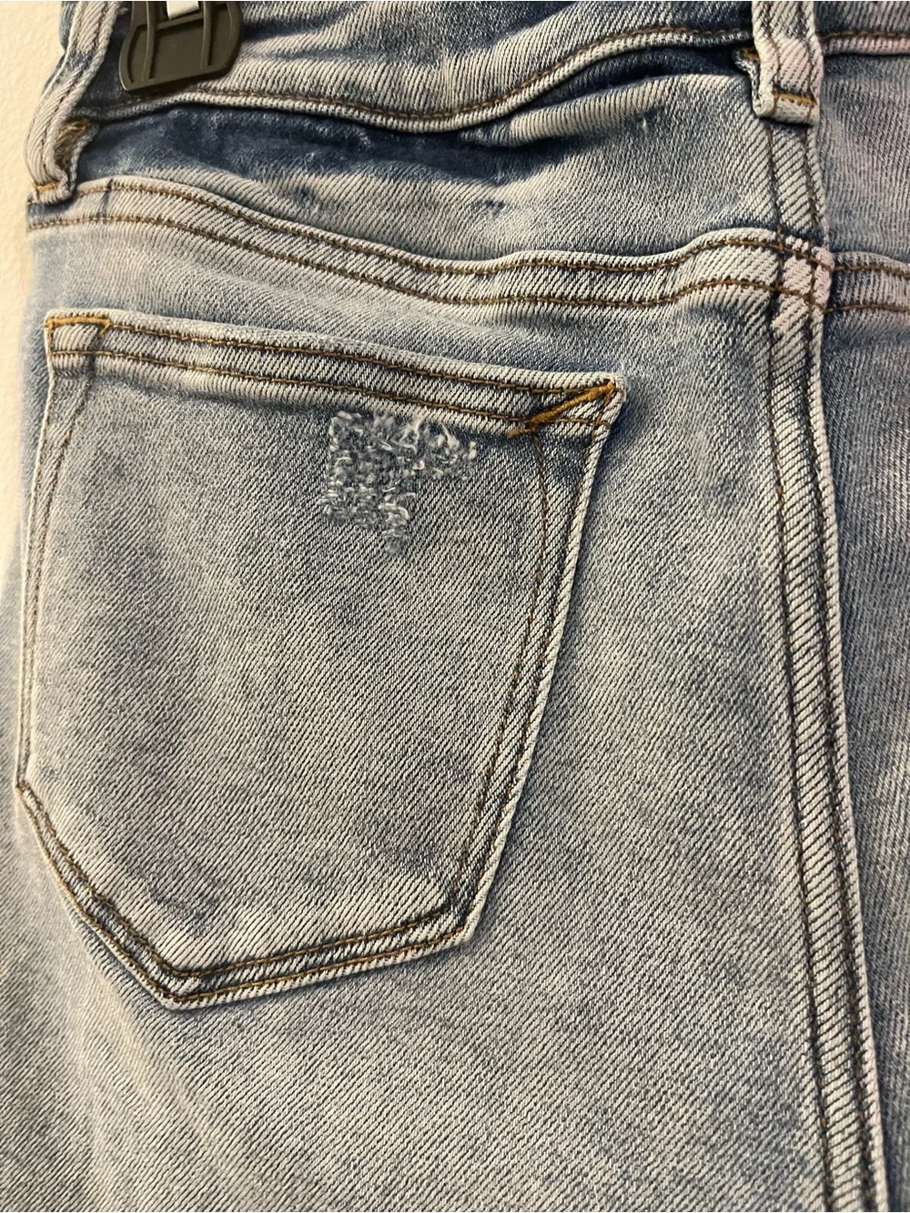 Aqua Light Blue High-Rise Button-Fly Jean Shorts